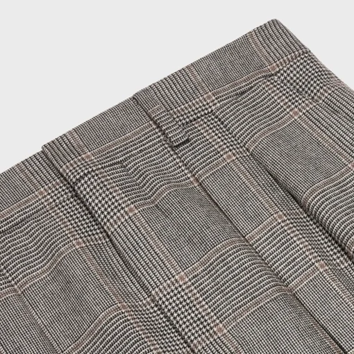 Double-pleated Tixie pants in checked flannel