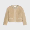 Embroidered cardigan in brushed mohair