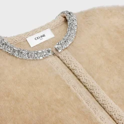 Embroidered cardigan in brushed mohair
