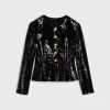 embroidered chelsea jacket in silk muslin