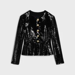 embroidered chelsea jacket in silk muslin