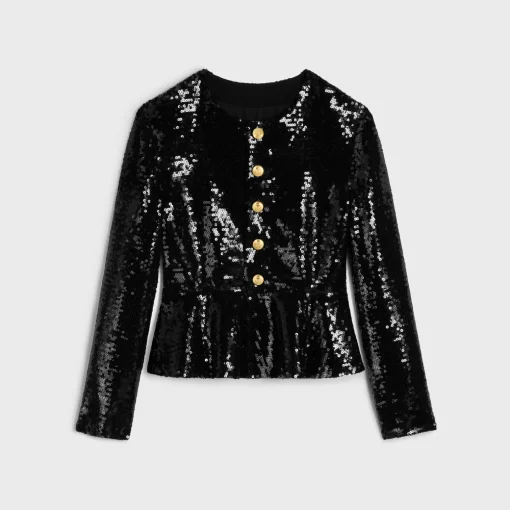 embroidered chelsea jacket in silk muslin