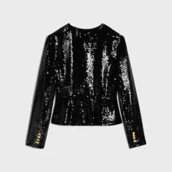 embroidered chelsea jacket in silk muslin