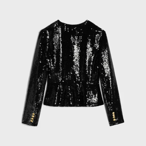 embroidered chelsea jacket in silk muslin