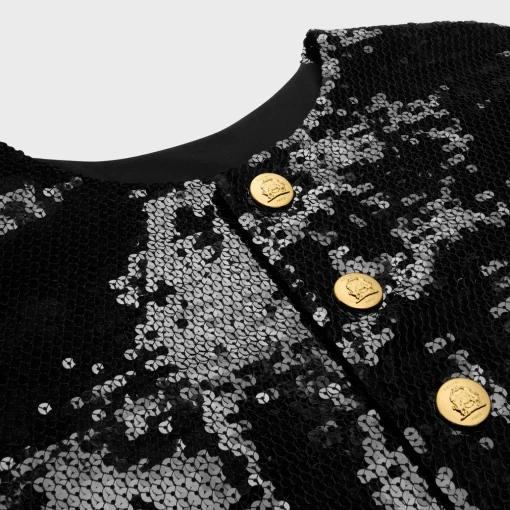 embroidered chelsea jacket in silk muslin