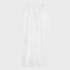 embroidered folk dress in cotton muslin