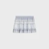 embroidered mini skirt in striped cotton and cashmere