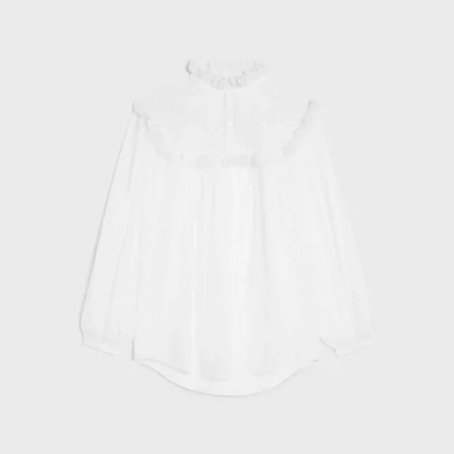embroidered romy shirt in cotton muslin