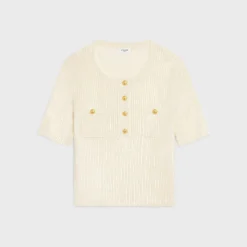 embroidered top in wool