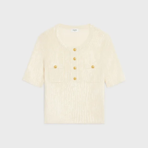 embroidered top in wool