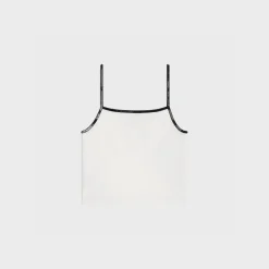 embroidered triomphe tank top in cotton jersey