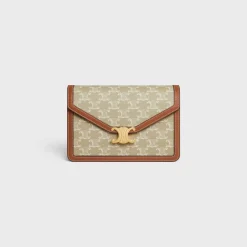 ENVELOPPE BAG in Triomphe Canvas and calfskin