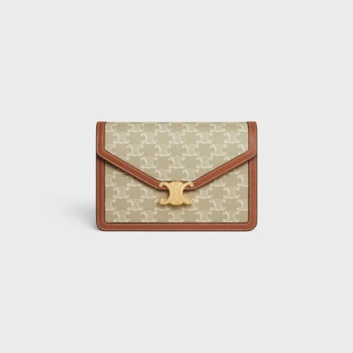 ENVELOPPE BAG in Triomphe Canvas and calfskin
