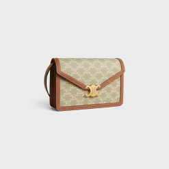 ENVELOPPE BAG in Triomphe Canvas and calfskin