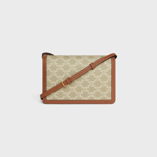 ENVELOPPE BAG in Triomphe Canvas and calfskin