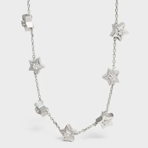 Etoile Celine Multi Stars Necklace in White Gold and Diamonds