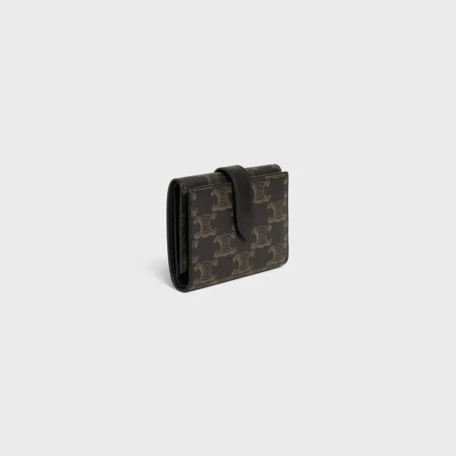 Fine Strap Wallet in Triomphe Canvas and Lambskin