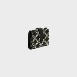 Fine Strap Wallet in Triomphe canvas two-tone and calfskin