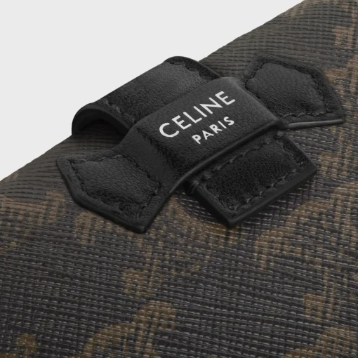 Fine Strap Wallet in Triomphe Canvas and Lambskin