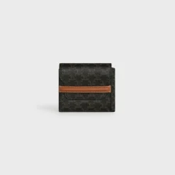 Flap Origami wallet in Triomphe Canvas and Lambskin