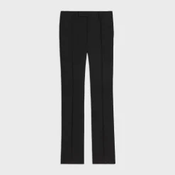 flared pants in striped wool