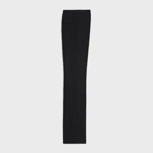 flared pants in striped wool