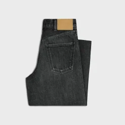 flared surf jeans in black ice rinse denim