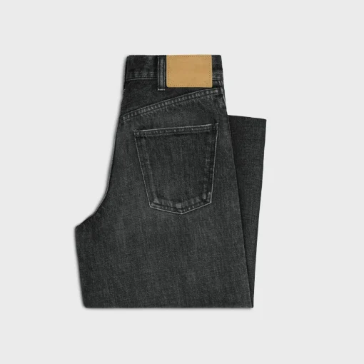 flared surf jeans in black ice rinse denim
