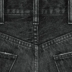flared surf jeans in black ice rinse denim