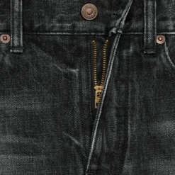 flared surf jeans in black ice rinse denim