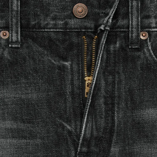 flared surf jeans in black ice rinse denim