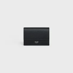 Folded Compact Wallet in Grained Calfskin