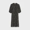 folk dress in viscose georgette