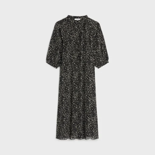 folk dress in viscose georgette