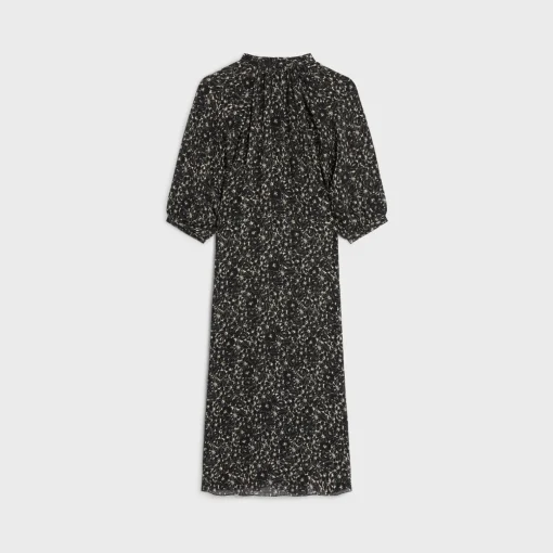 folk dress in viscose georgette