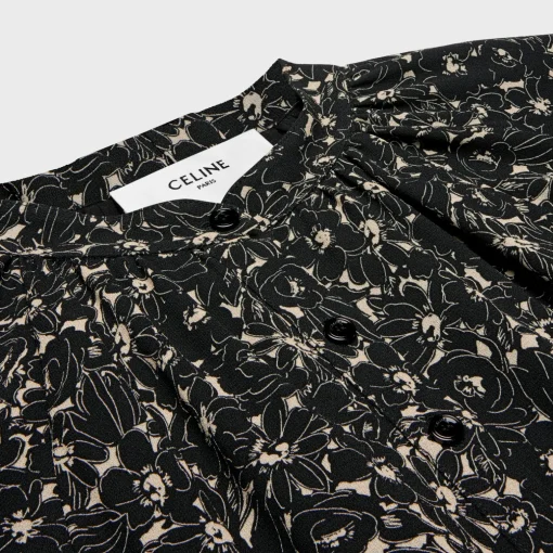 folk dress in viscose georgette