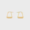 Formes Abstraites Pyramid Hoops in Brass with Gold Finish