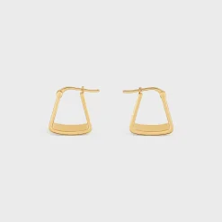 Formes Abstraites Pyramid Hoops in Brass with Gold Finish