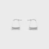 Formes Abstraites Pyramid Hoops in Brass with Rhodium Finish