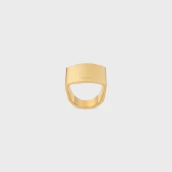 Formes Abstraites Pyramid Ring in Brass with Gold Finish