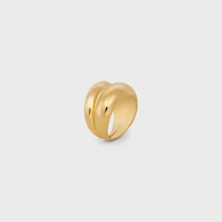 Formes Abstraites Ring in Brass with Gold Finish