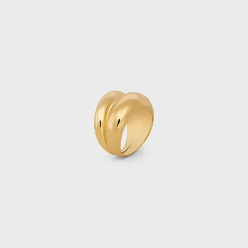 Formes Abstraites Ring in Brass with Gold Finish