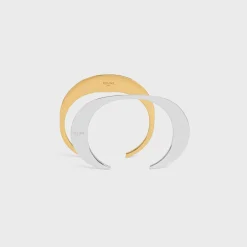 Formes Abstraites Set of 2 Cuffs in Brass with Gold and Rhodium Finish