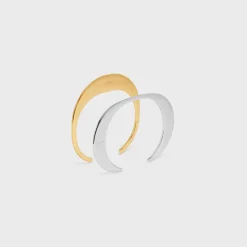 Formes Abstraites Set of 2 Cuffs in Brass with Gold and Rhodium Finish