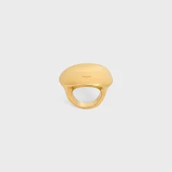 Formes Abstraites Sphere Ring in Brass with Gold Finish