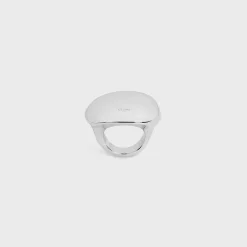 Formes Abstraites Sphere Ring in Brass with Rhodium Finish
