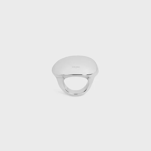 Formes Abstraites Sphere Ring in Brass with Rhodium Finish