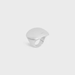 Formes Abstraites Sphere Ring in Brass with Rhodium Finish
