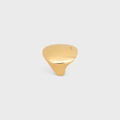 Formes Abstraites Sphere Ring in Brass with Gold Finish