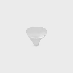 Formes Abstraites Sphere Ring in Brass with Rhodium Finish